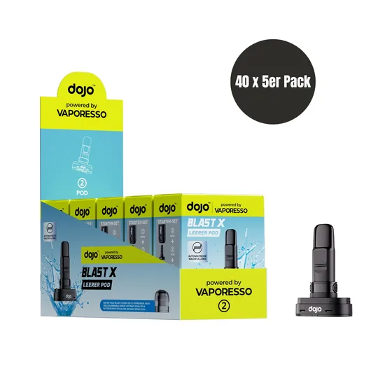Verkaufsdisplay mit DOJO Blast X Pod Coils