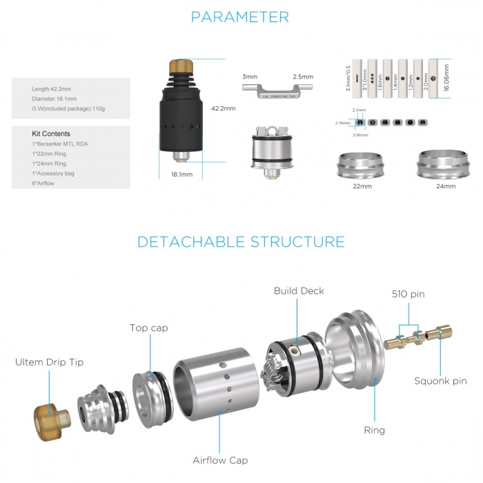 BERSERKER MTL RDA Selbstwickel-Trpfler -  VandyVape