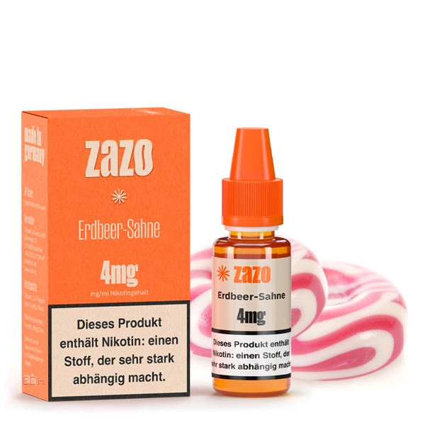 Erdbeer Sahne E-Liquid 10ml von ZAZO - Made in Germany