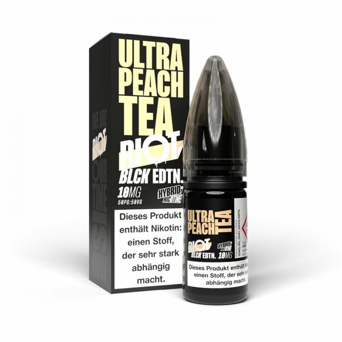 Ultra Peach Tea - Black Edition - 10 ml 5/10/20 mf Nikotinsalzliquid - Riot Salt Hybrid Nikotin - RIOT SQUAD