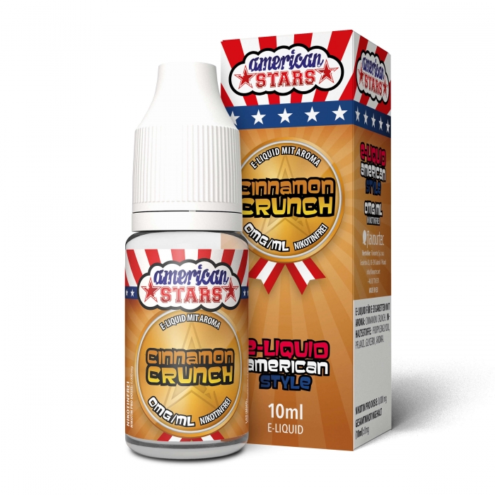 American Stars CINNAMON CRUNCH (Zimtige Cerealien mit Milch) - American Style E-Liquid made in EU