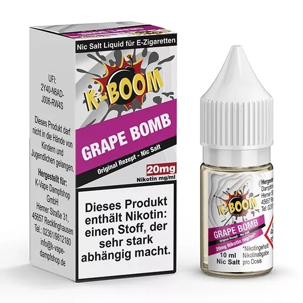 Grape Bomb Nikotinsalzliquid (Trauben & Frische) - K-Boom