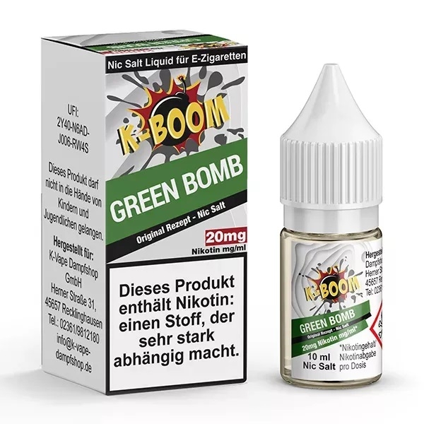 Green Bomb Nikotinsalzliquid (Kiwi, Kaktus & Koolada) - K-Boom