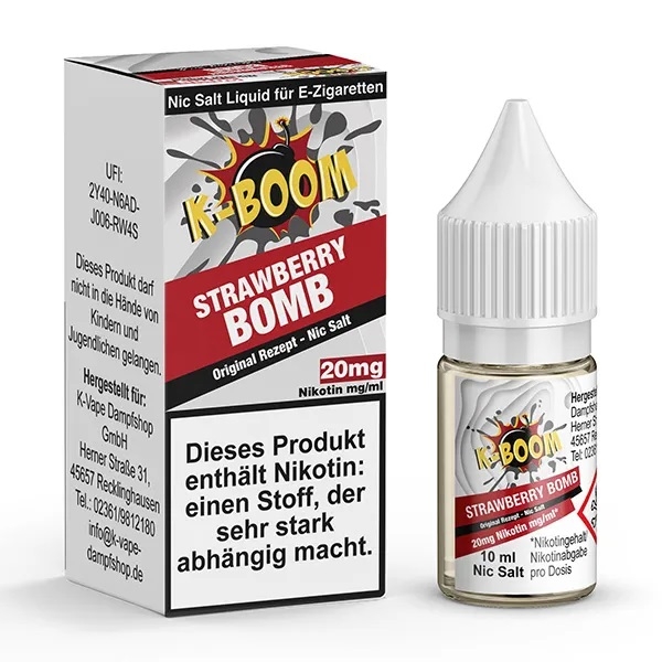 Strawberry Bomb Nikotinsalzliquid (Erdbeermarmelade) - K-Boom