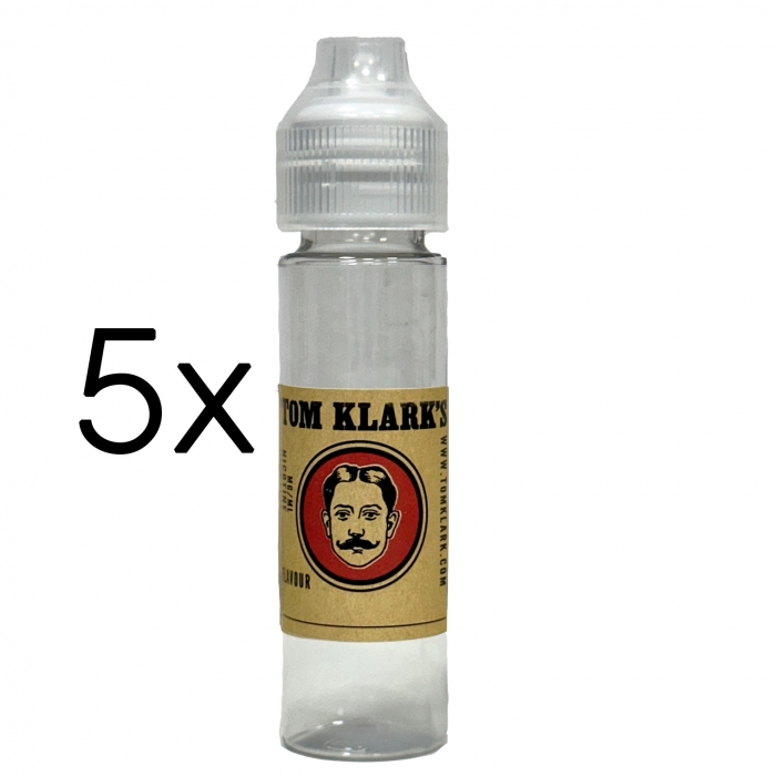 5er Pack - PET Flasche 60ml (leer mit Etikett)  - TOM KLARK