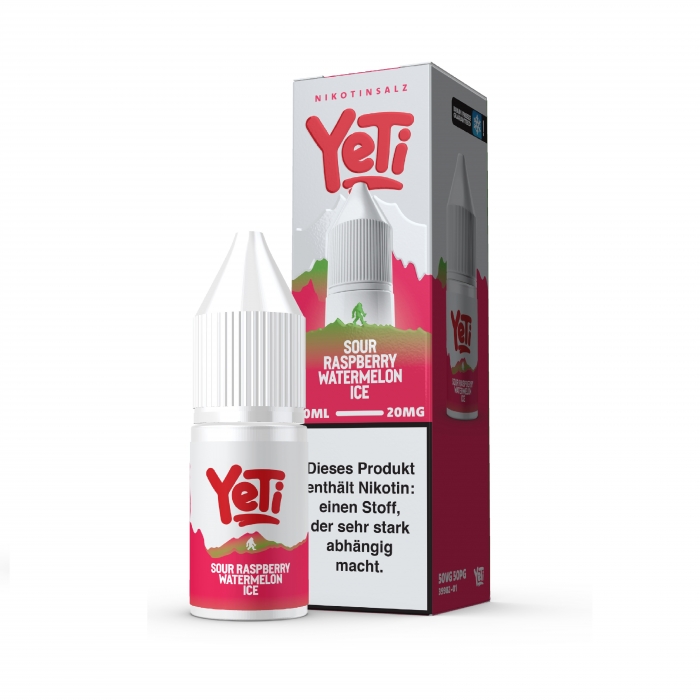 Sour Raspberry Watermelon Ice - 10ml Nikotinsalzliquid (Saure Himbeere,Wassermelone&Frische) - Yeti