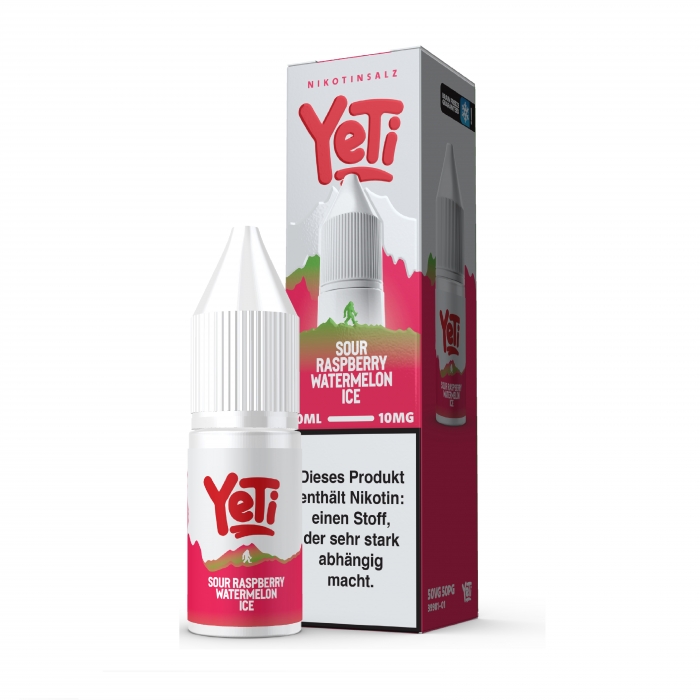 Sour Raspberry Watermelon Ice - 10ml Nikotinsalzliquid (Saure Himbeere,Wassermelone&Frische) - Yeti