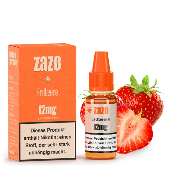 Erdbeere E-Liquid 10ml von ZAZO - Made in Germany