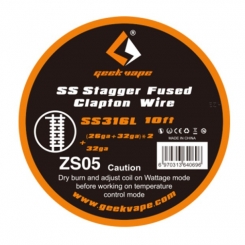 Wickeldraht - 3 Meter SS316L Stagger Fused Clapton (0.4 mm x 0.2 mm) x2 + 0.2 - Geekvape [ZS05]